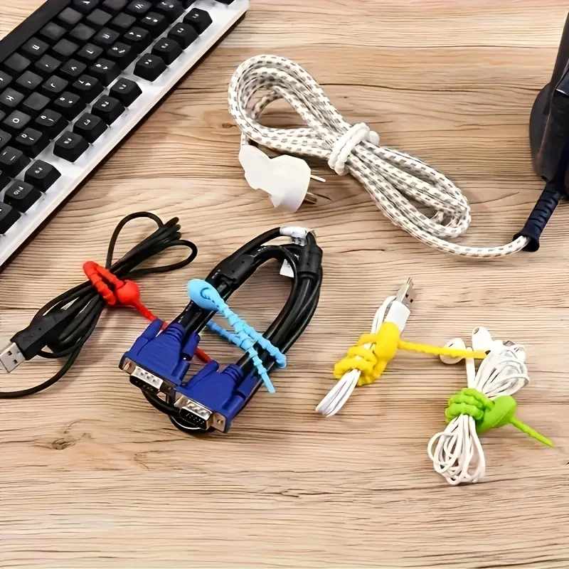 10 قطع من ربطات كابلات السيليك - مراجعة Cable Lock Flexible وسعره