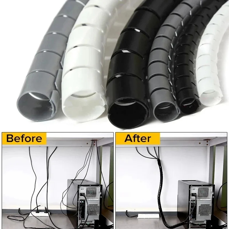 1/3 قطع 2 متر منظم كابلات حلزو - مراجعة Cable Lock Flexible وسعره